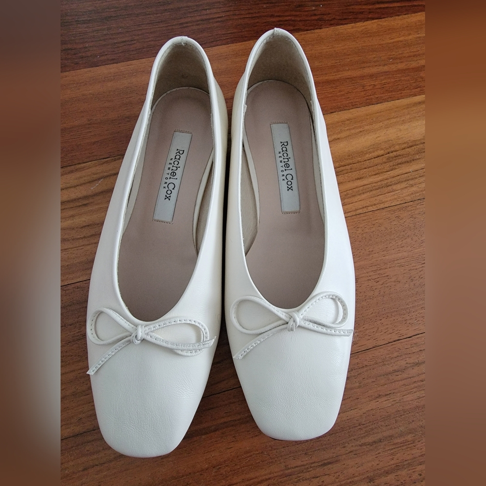 Rachel Cox (Korean brand) White Ballet Ribbon Flat